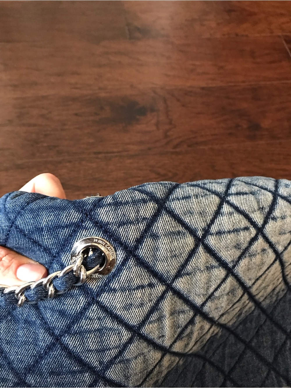 CHANEL Denim Quilted Shoulder tote crossbody Bag in Deep Blue XL - Picture 5 of 16